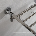 Wall Mounted  Bathroom Stainless Steel Towel Rack Single Towel Holder Polished with 5 Hooks
